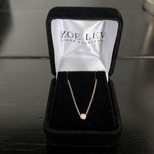 Zoe Lev 16” small bezel diamond necklace
